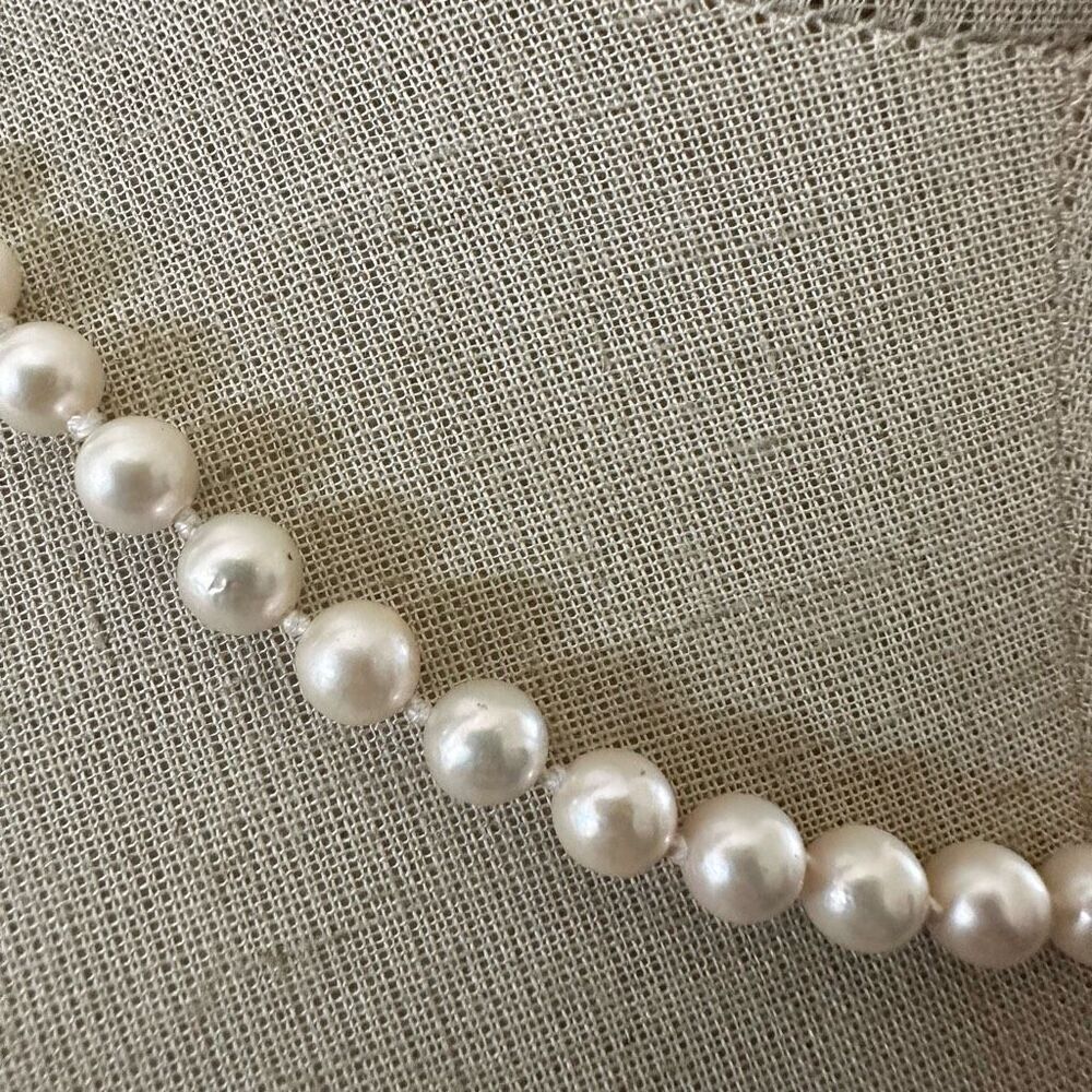 Faux pearl vintage necklace gold filled clasp - Picture 3 of 7